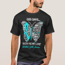 Butterfly Faith Hope Love Interstitial Cystitis Aw T-Shirt