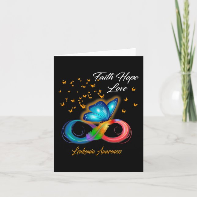Butterfly Faith Hope Love Leukemia Awareness  Card (Front)