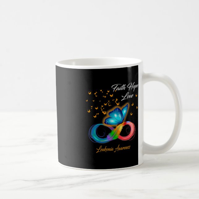 Butterfly Faith Hope Love Leukemia Awareness  Coffee Mug (Right)