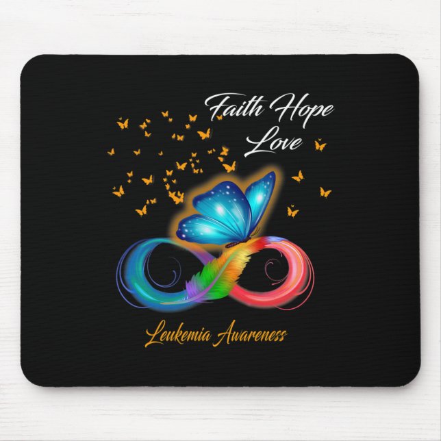 Butterfly Faith Hope Love Leukemia Awareness  Mouse Pad (Front)