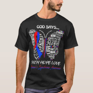 Butterfly Faith Hope Love Noonan's Syndrome Awaren T-Shirt