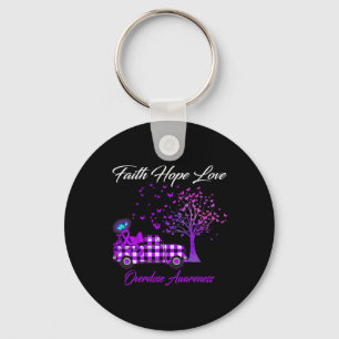 Butterfly Faith Hope Love Overdose Awareness 1 Keychain