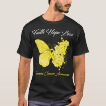 Butterfly Faith Hope Love Sarcoma Cancer Awareness T-Shirt