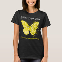 Butterfly Faith Hope Love Sarcoma Cancer Awareness T-Shirt