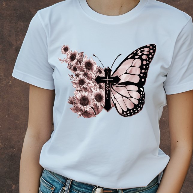 Butterfly Faith T-shirt | Christian T-shirt (Creator Uploaded)