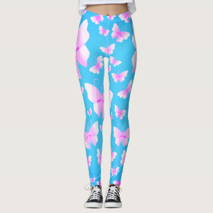 Butterfly Family of Pink Shades Leggings