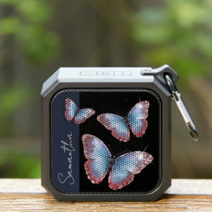 Butterfly Fancy Script Monogram Personalized Bluetooth Speaker