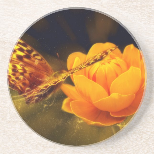 Butterfly Fantasy Drink Coaster (Front)