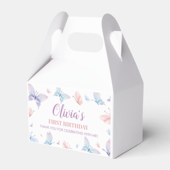 Butterfly Favor Box Birthday Baby Shower (Front Side)