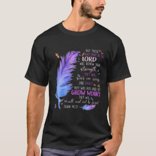 Butterfly Feather Christian Quote Bible Verse Reli T-Shirt
