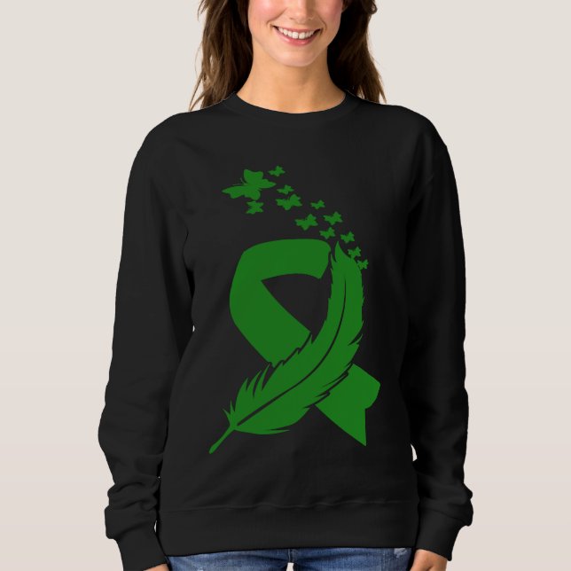 Butterfly Feather Ribbon Cerebral Palsy Mental Hea Sweatshirt (Front)