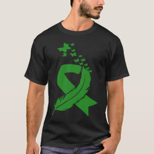 Butterfly Feather Ribbon Cerebral Palsy Mental Hea T-Shirt