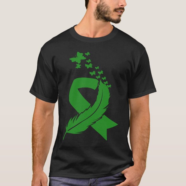 Butterfly Feather Ribbon Cerebral Palsy Mental Hea T-Shirt (Front)