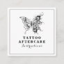 Butterfly & Feathers Tattoo Aftercare Instructions Square Business Card