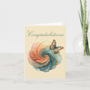 butterfly feathery swirl note card