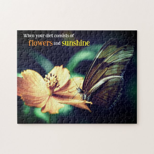 Butterfly feeding on flower jigsaw puzzle (Horizontal)