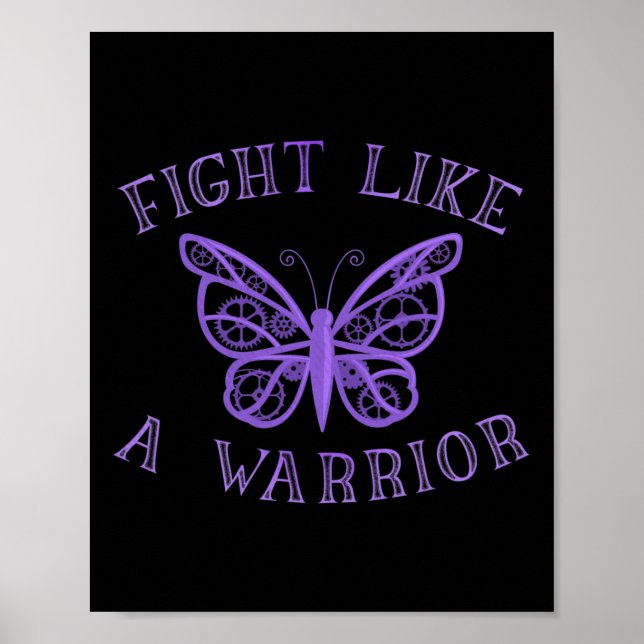 Butterfly Fibro Migraine Lupus Warrior Awareness  Poster (Front)