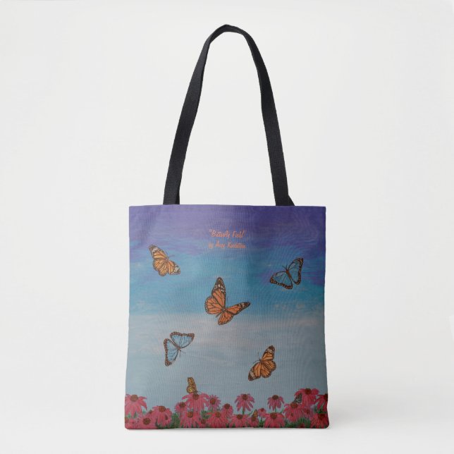 "Butterfly Field" Fashion Tote Bag (Front)