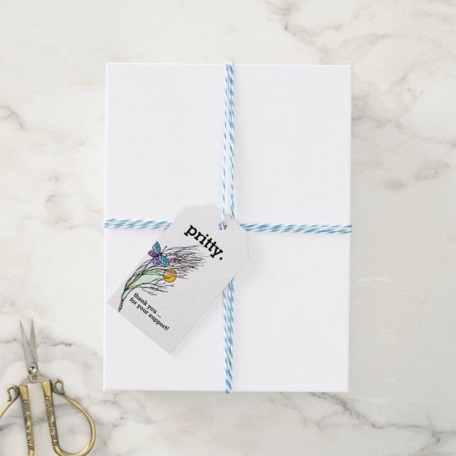 Butterfly Fields Design Gift Tag (With Twine)
