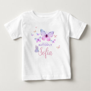 Butterfly First Birthday Girl 1st Pink T-Shirt