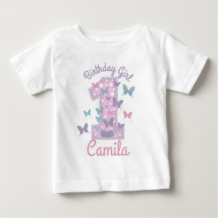 Butterfly First birthday turning one butterfly Baby T-Shirt