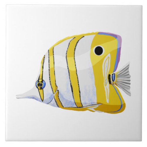 Butterfly fish ceramic tile