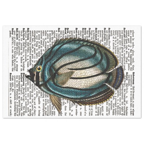 BUTTERFLY FISH DICTIONARY ART TISSUE PAPER