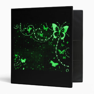 Butterfly Flash Fairy Green 3 Ring Binder