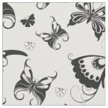 Butterfly Flight Black and White 2 Fabric