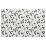 Butterfly Flight Black and White Fabric