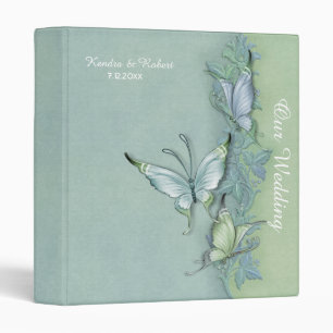 Butterfly Flight Custom Floral Wedding Albums 3 Ring Binder