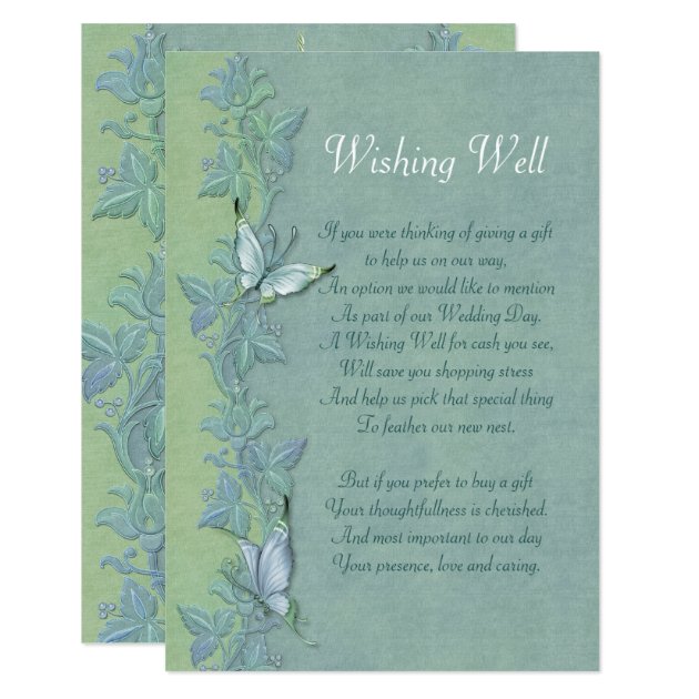Butterfly Flight Floral Wishing Well Card
