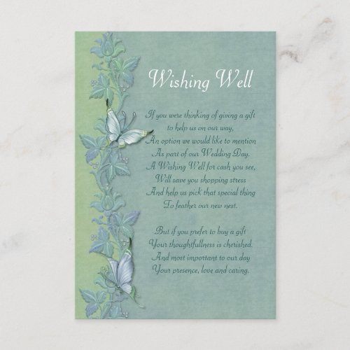 Butterfly Flight Floral Wishing Well Card