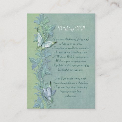 Butterfly Pastel Floral Wedding - Wishing Well Business Card Template