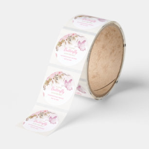 Butterfly Floral Baby Shower Classic Round Sticker