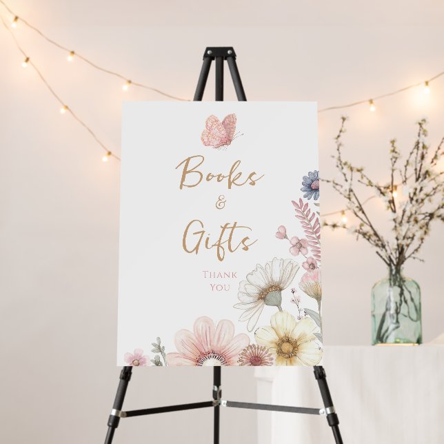 Butterfly Floral Baby Shower Foam Board (In Situ (Stand))