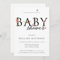 Butterfly Floral, Baby Shower Invitation