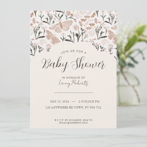 Butterfly Floral Baby Shower Invitation
