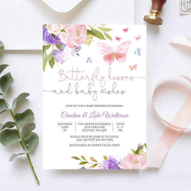 Butterfly Floral Baby Shower Invitation (Creator Uploaded)