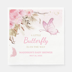 Butterfly Floral Baby Shower Napkins