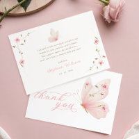 Butterfly Floral Baby Shower Thank You Card