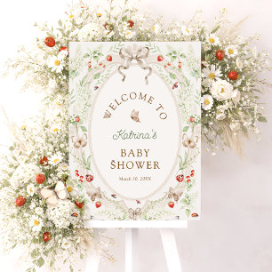 Butterfly Floral Baby Shower Welcome  Foam Board