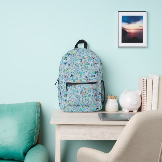 Butterfly Floral Blue Backpack (Insitu)