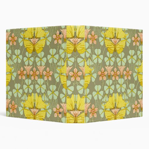 Butterfly Floral Botanical Colorful 3 Ring Binder