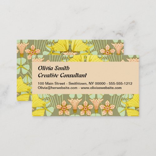 Butterfly Floral Botanical Colorful Business Card