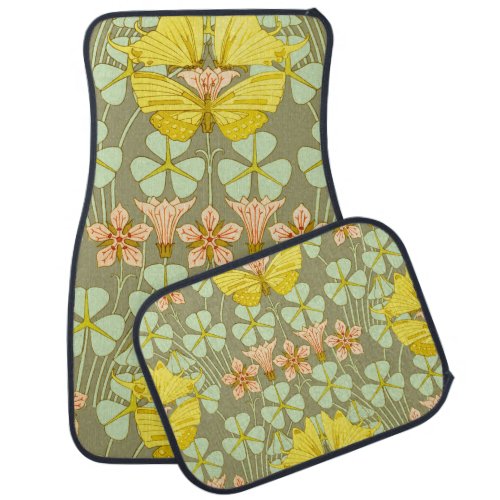 Butterfly Floral Botanical Colorful Car Floor Mat