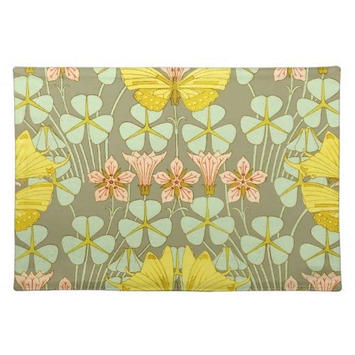 Butterfly Floral Botanical Colorful Cloth Placemat