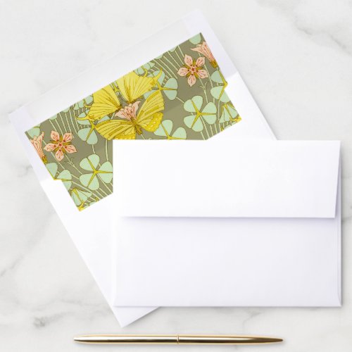 Butterfly Floral Botanical Colorful Envelope Liner