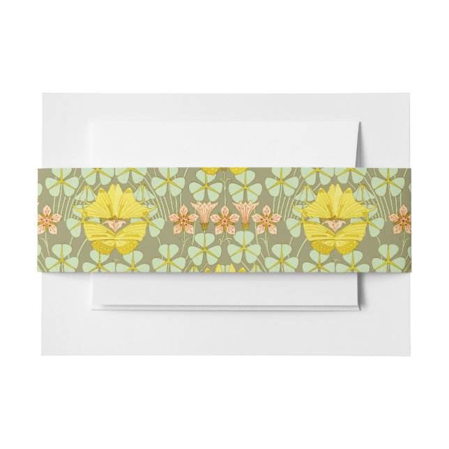 Butterfly Floral Botanical Colorful Invitation Belly Band (Front Example)
