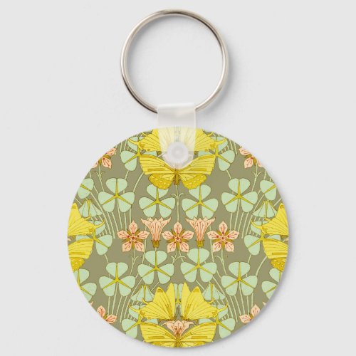 Butterfly Floral Botanical Colorful Keychain
